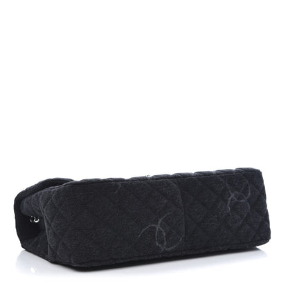 Chanel Denim Quilted CC Print Jumbo Single Flap Black 4 of 11