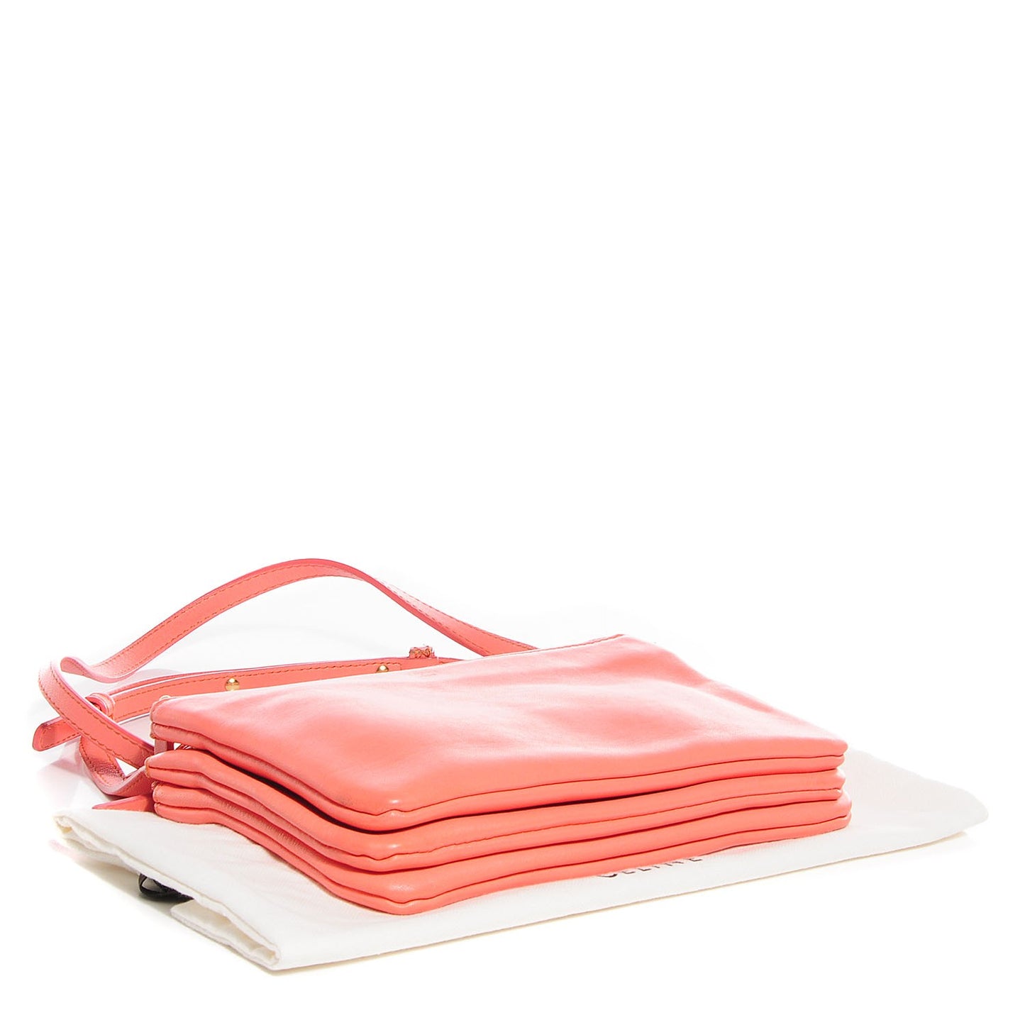 Lambskin Small Trio Crossbody Bag Flamingo