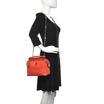 Fendi Shiny Nappa Trapuntata Small DotCom Click Top Handle Chain Satchel Papavero 2 of 28