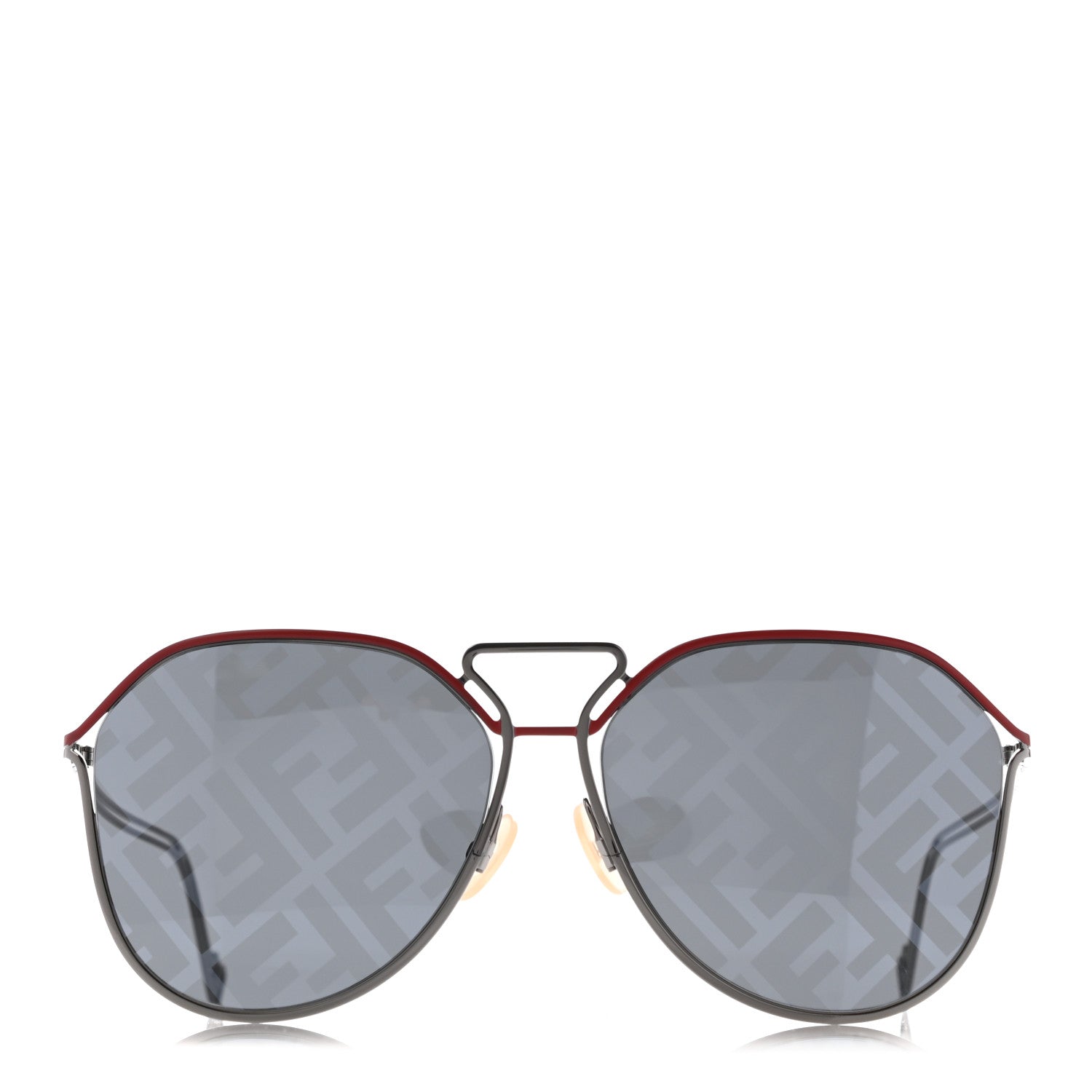 Fendi Metal Aviator Sunglasses FFM0071/S Silver Red 2 of 5