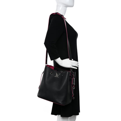 Louis Vuitton Calfskin Lockme Bucket Black 2 of 12