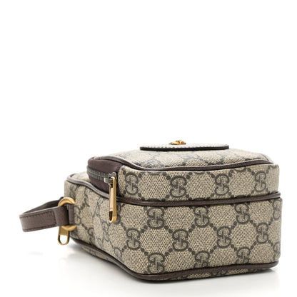 Gucci GG Supreme Monogram Mini Neo Vintage Double Zip Messenger Bag Beige New Acero Crop 4 of 10