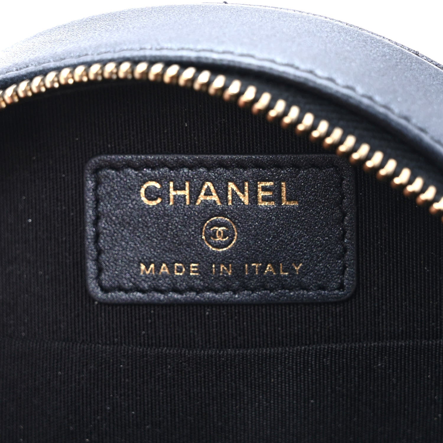 Chanel Iridescent Lambskin Quilted Pearl Round Clutch With Chain Black 6 of 9