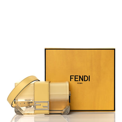 Fendi Plexiglass Vitello Cover Sfumato Mini Baguette Trunk Banana Transparent 10 of 10