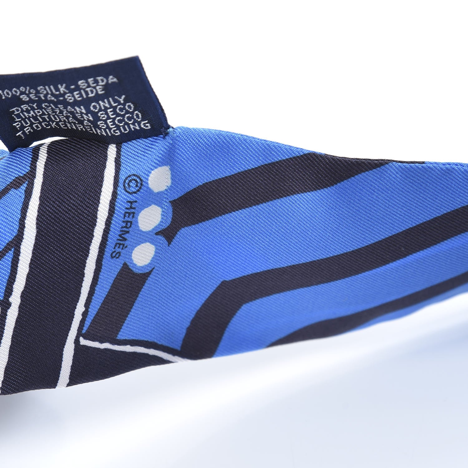 Hermes Silk Jeu de Soie Uniforme Twilly Cobalt Celadon Marine 4 of 4