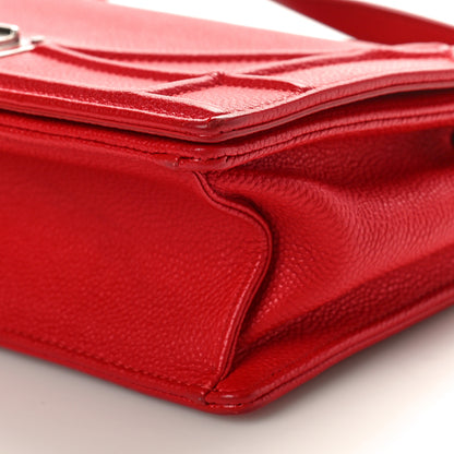 Christian Dior Grained Calfskin Small Diorama Flap Bag Red 10 of 13
