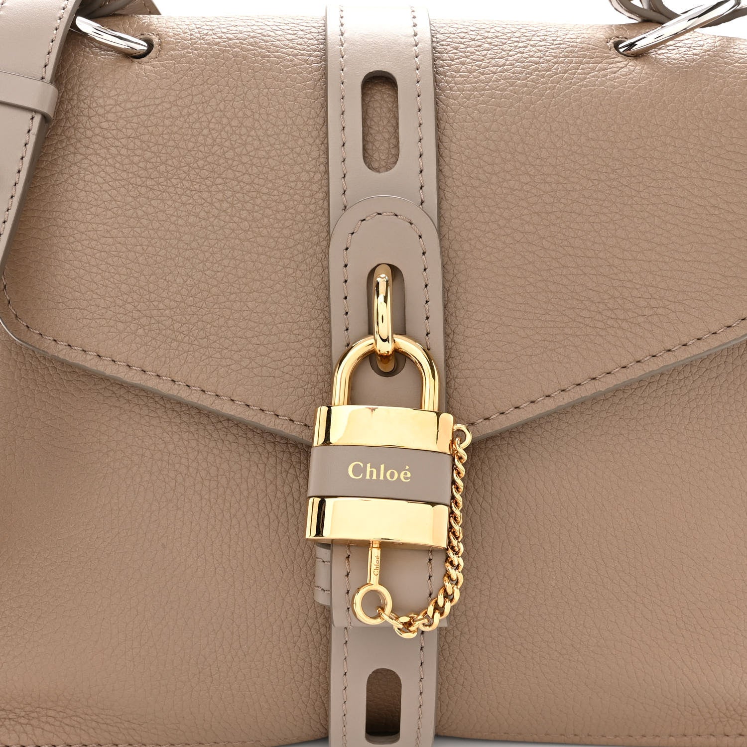 Chloe Shiny Grained Calfskin Medium Aby Day Shoulder Bag Motty Grey 7 of 9