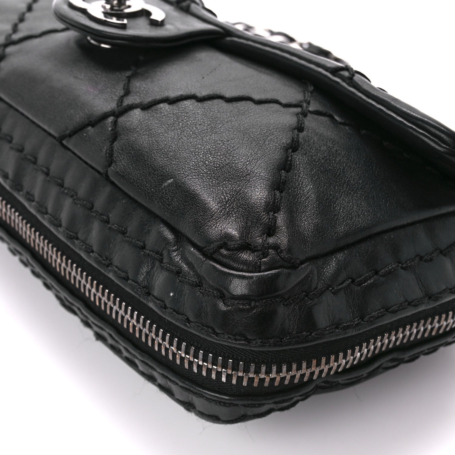 Chanel Calfskin Stitched Expandable Flap Black 12 of 12