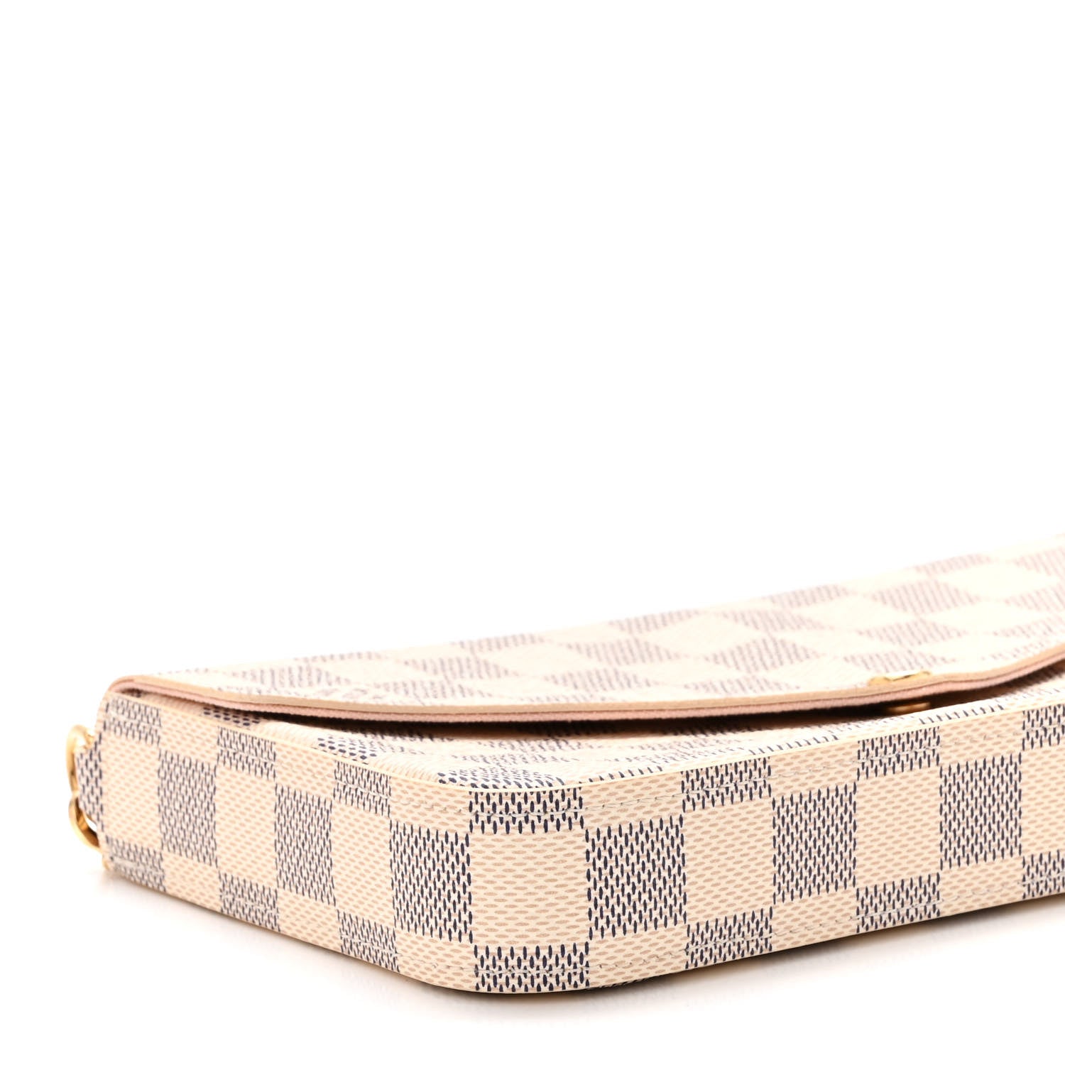 Louis Vuitton Damier Azur Pochette Felicie Chain Wallet Rose Ballerine 9 of 10