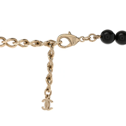 Chanel Pearl Beaded CC Necklace Black White 5 of 6