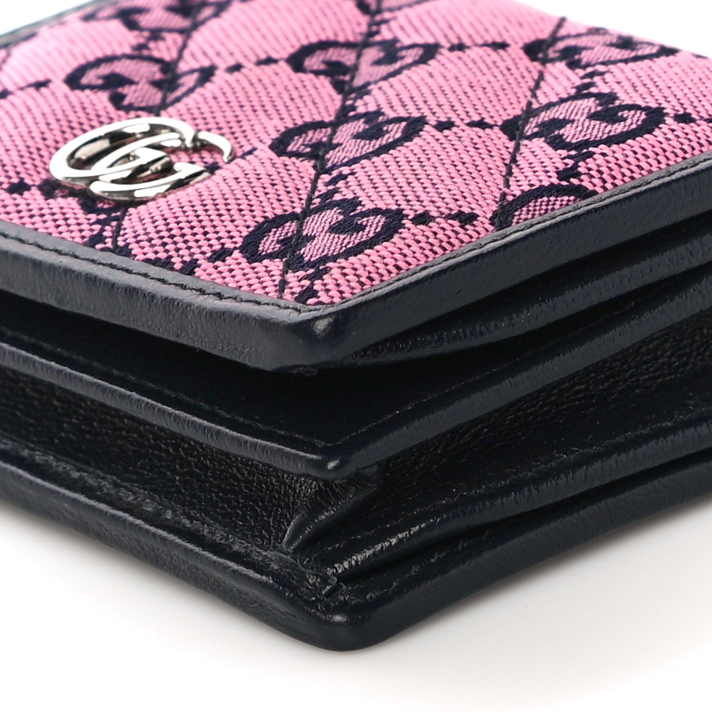 Monogram Multicolor Matelasse Diagonal GG Marmont Card Case Wallet Pink Blue