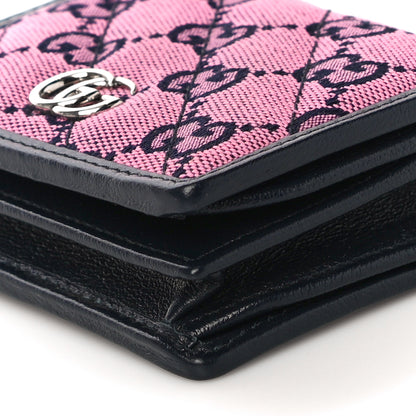 Gucci Monogram Multicolor Matelasse Diagonal GG Marmont Card Case Wallet Pink Blue 9 of 10