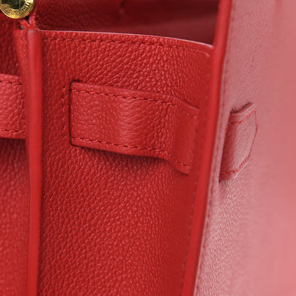 Burberry Grainy Calfskin Small Two Handle Title Bag Red 12 of 14