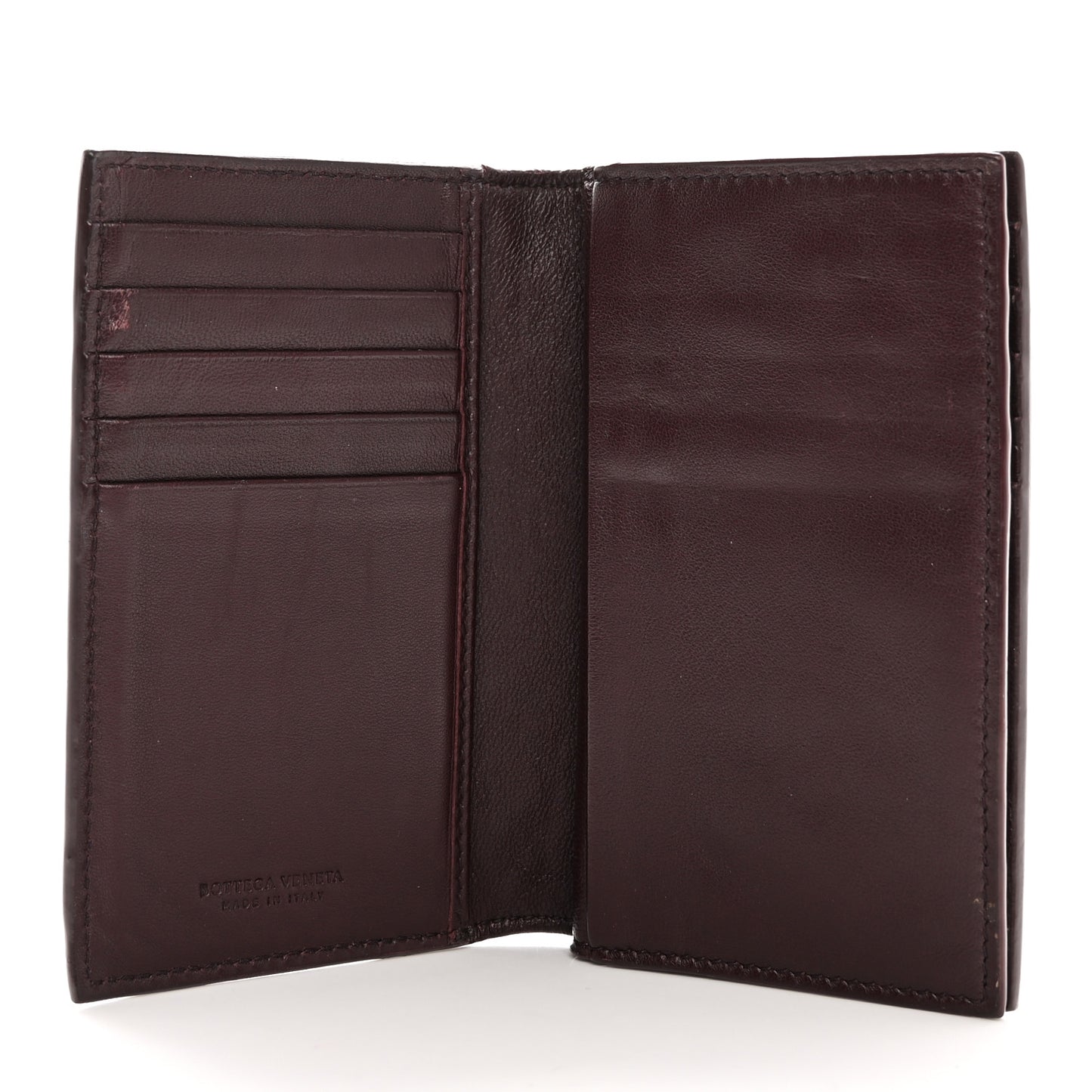 Nappa Intrecciato Flap Wallet Bordeaux