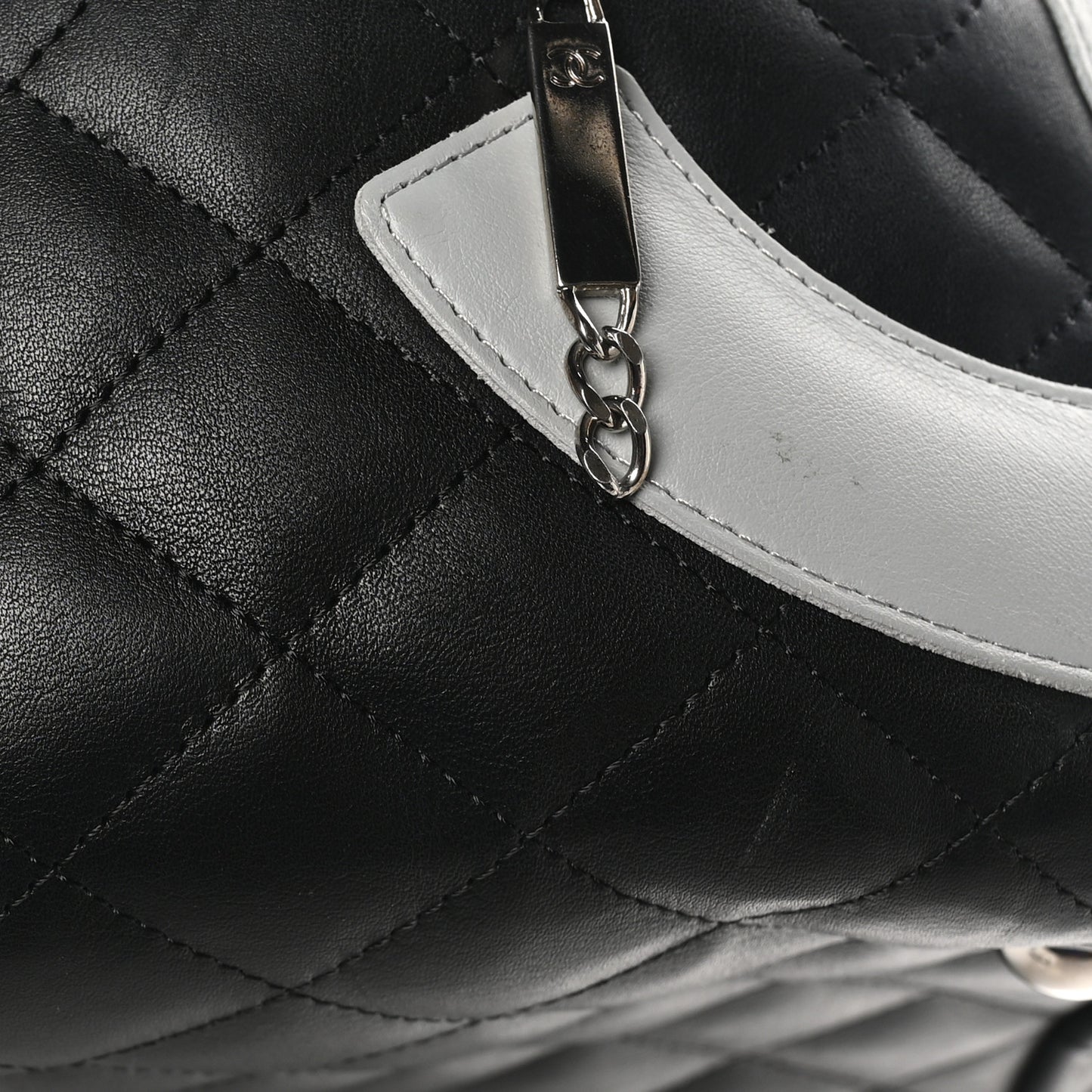 Calfskin Quilted Jumbo Cambon Bowler Black Grey