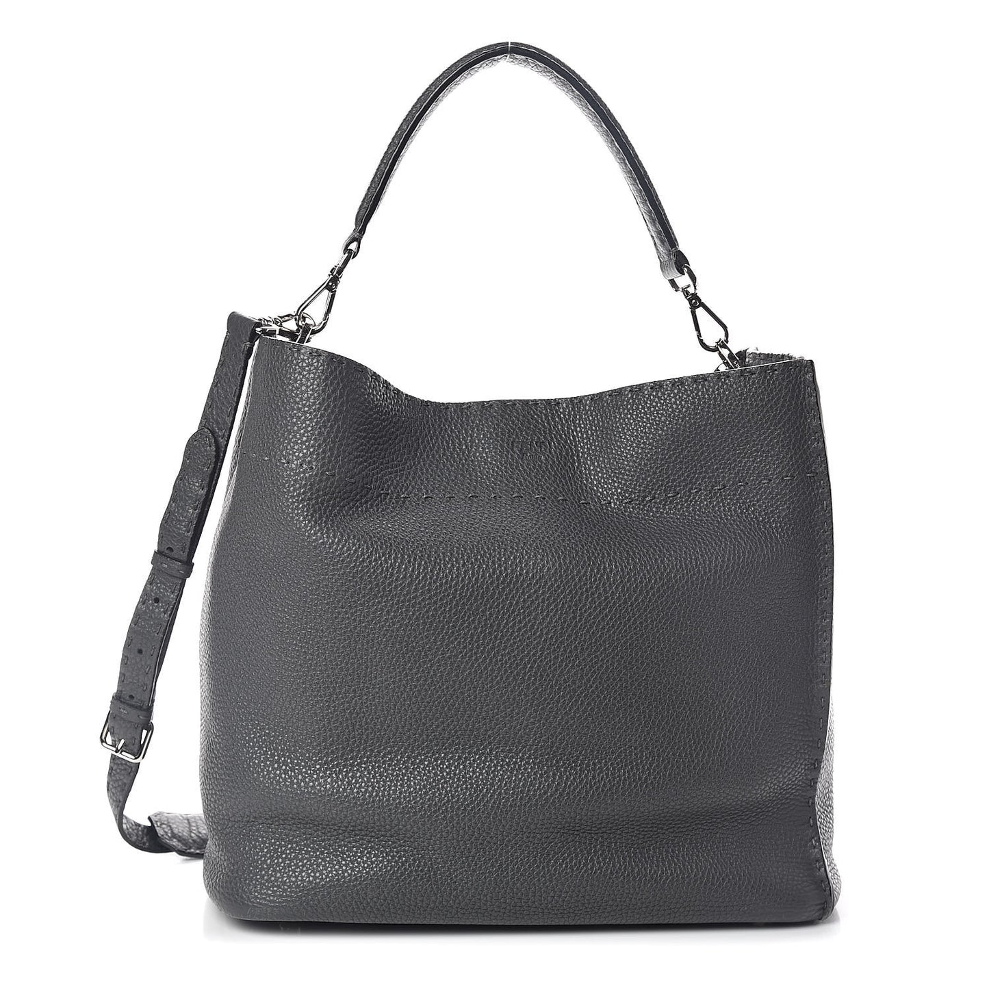 Cuoio Romano Selleria Large Anna Bucket Bag Asfalto