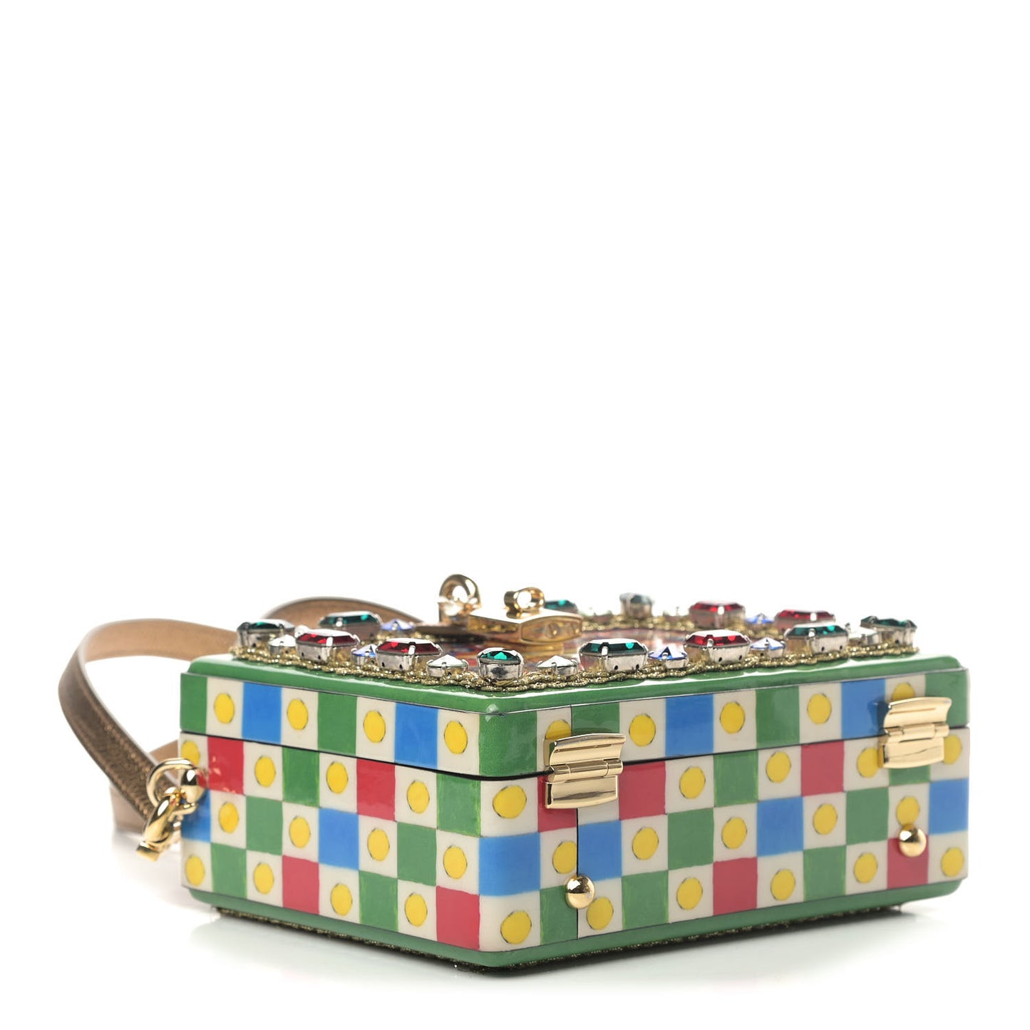 Dauphine Crystal Embellished Teatro Dui Pupi Box Bag Multicolor