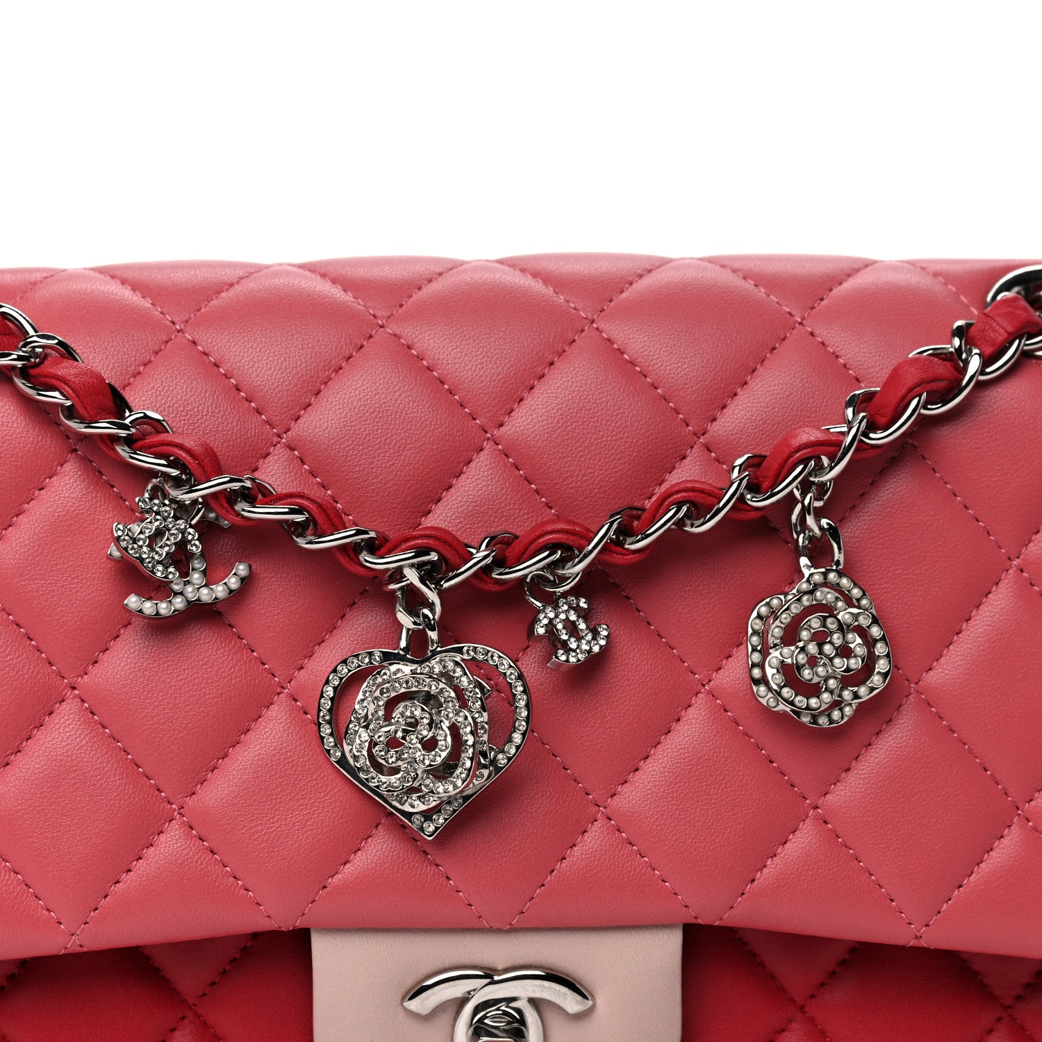 Chanel Lambskin Quilted Tri-Color Medium Single Flap Pink 9 of 12