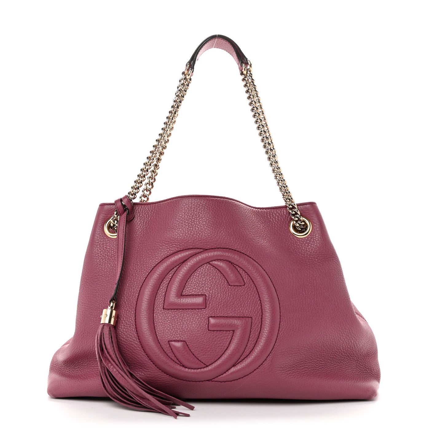 Pebbled Calfskin Medium Soho Chain Shoulder Bag Peonia Flower