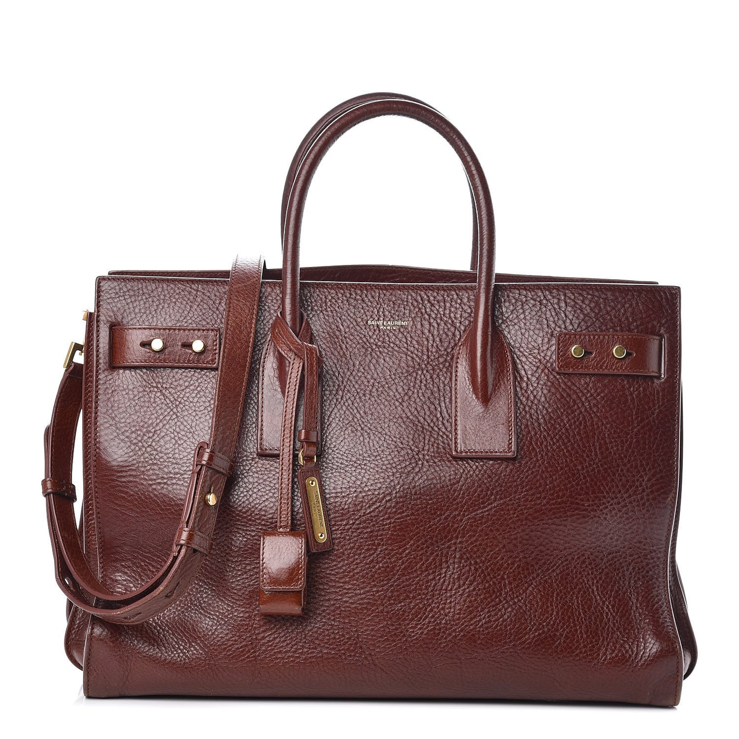 Grained Calfskin Medium Supple Sac De Jour Dark Brown