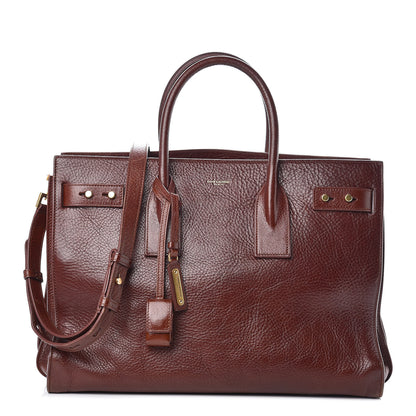 Saint Laurent Grained Calfskin Medium Supple Sac De Jour Dark Brown 1 of 17