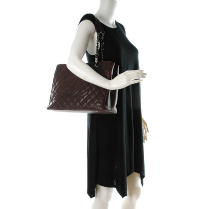 Chanel Calfskin Quilted Grand Shopping Tote GST Dark Brown 2 of 7