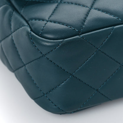 Chanel Lambskin Quilted Two Tone Day Flap Navy Turquoise 7 of 9