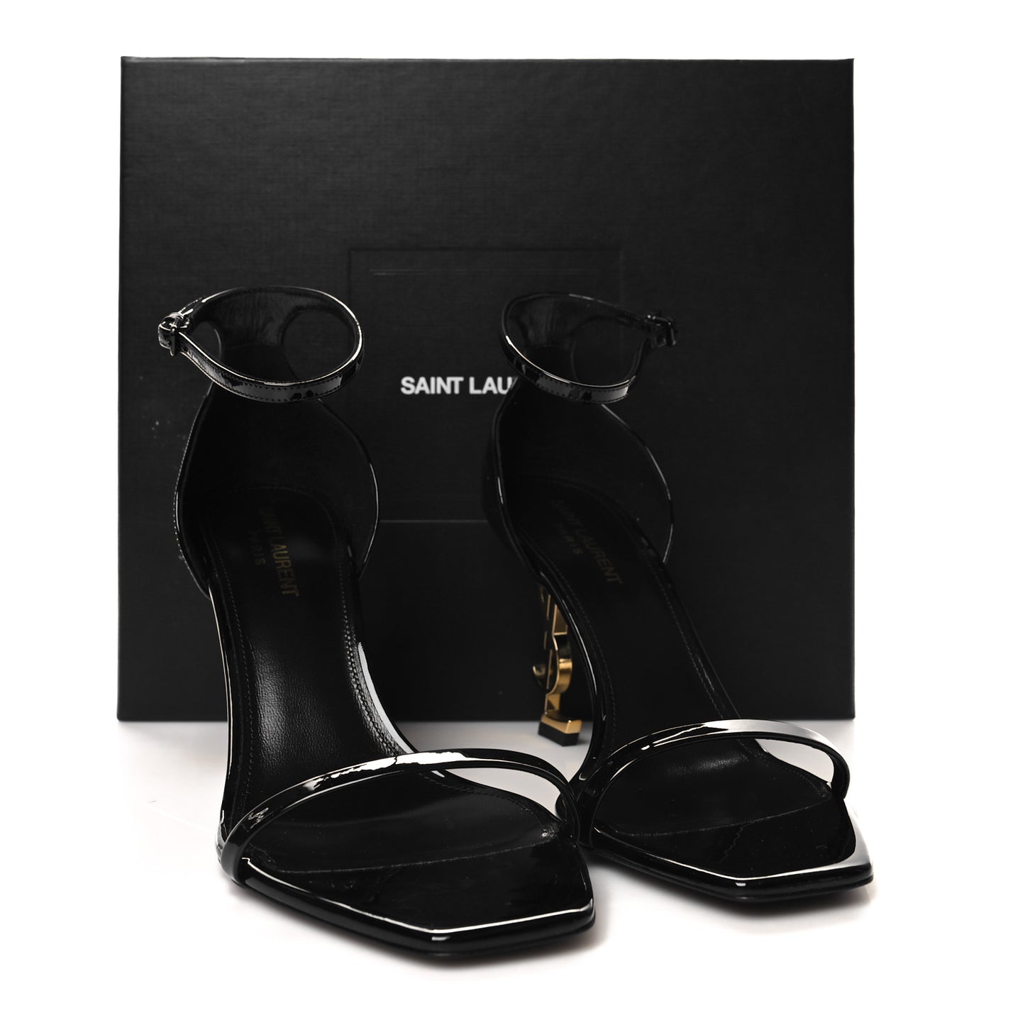 Patent Calfskin Opyum 85 Sandals 40 Black