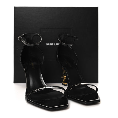 Saint Laurent Patent Calfskin Opyum 85 Sandals 40 Black 9 of 9