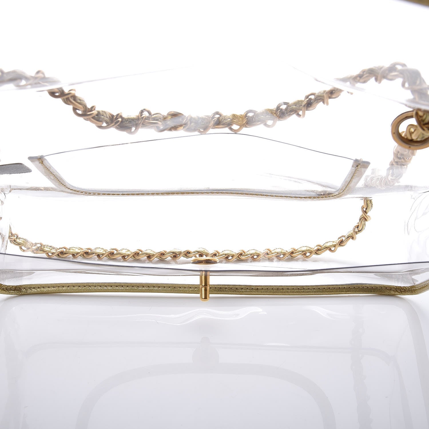 Chanel Lambskin Vinyl Large Naked Flap Gold 5 of 10
