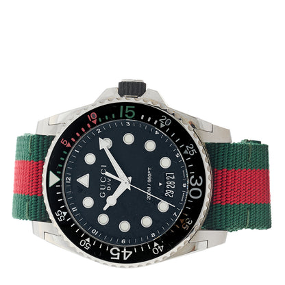 Gucci Stainless Steel Nylon 45mm Dive Quartz Watch Black 2 of 5