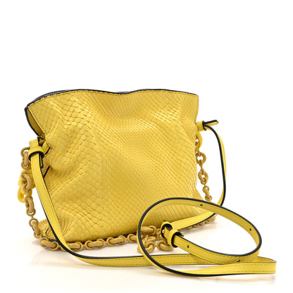 Loewe Snakeskin Mini Flamenco Knot Bag Yellow 3 of 12