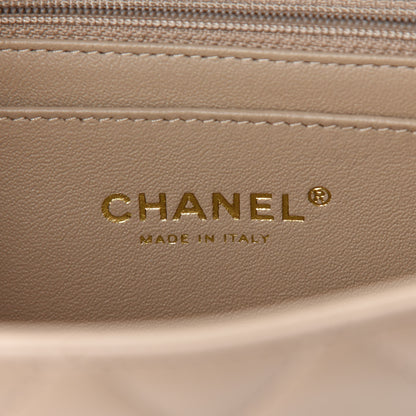 Chanel Lambskin Quilted Mini Rectangular Flap Dark Beige 6 of 11