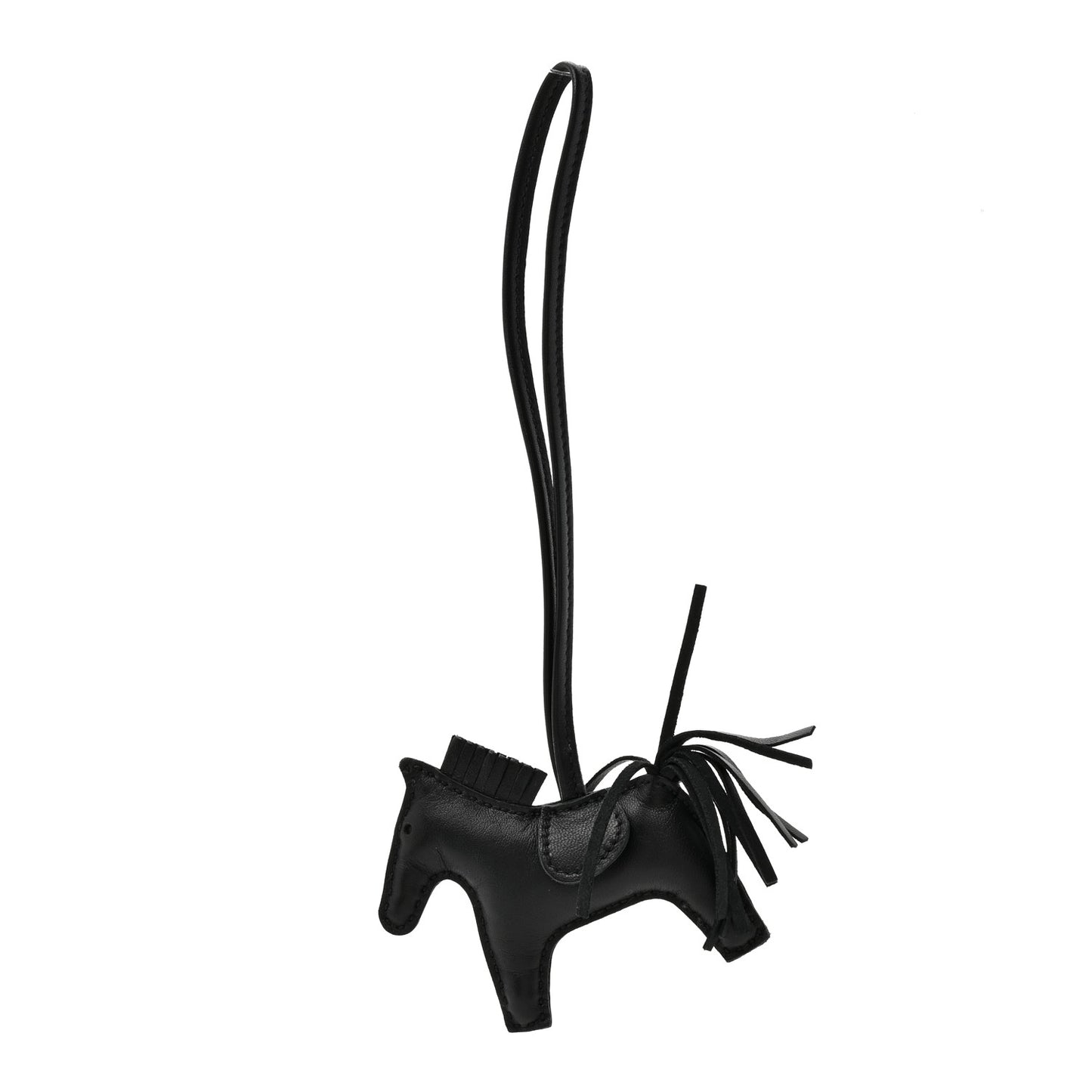 Milo Lambskin Grigri Rodeo Horse Bag Charm PM So Black