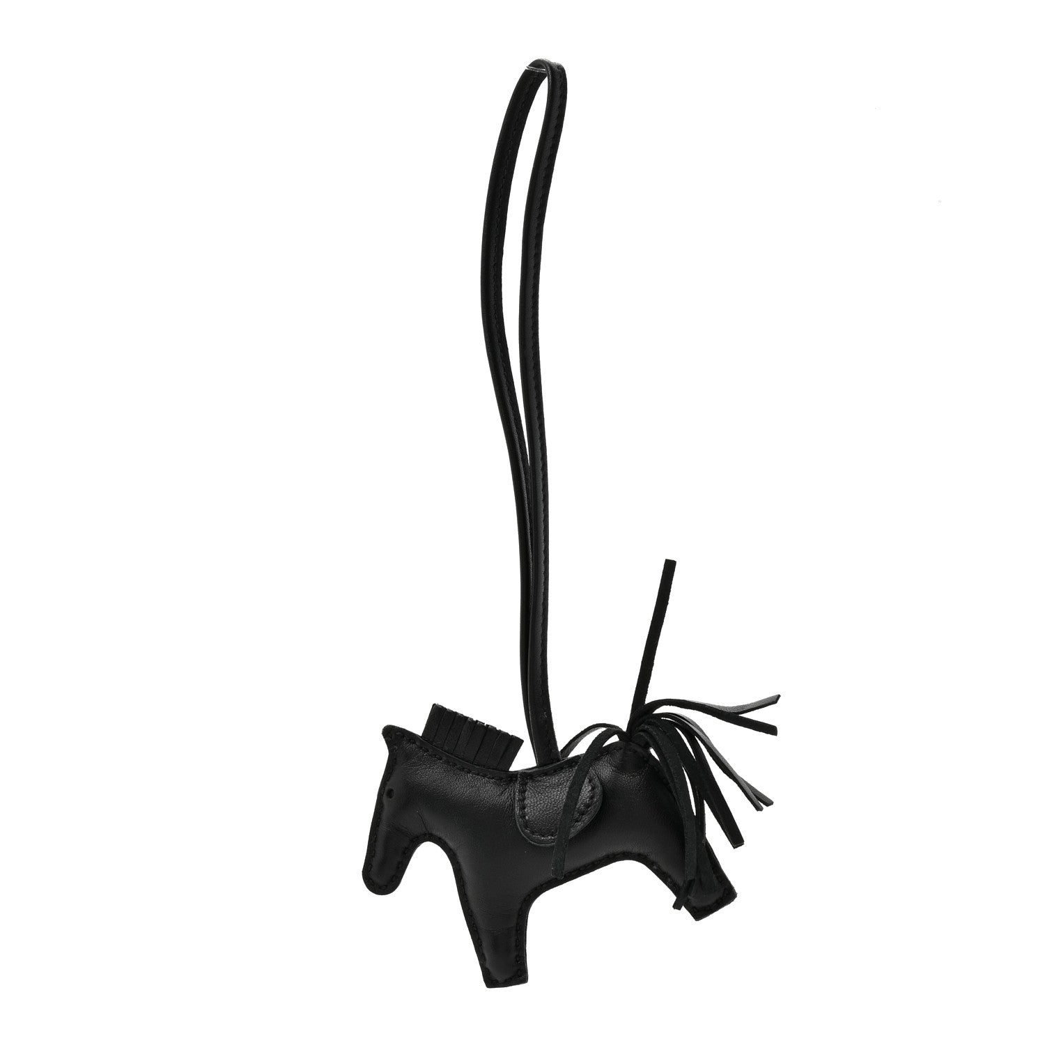 Hermes Milo Lambskin Grigri Rodeo Horse Bag Charm PM So Black 1 of 4