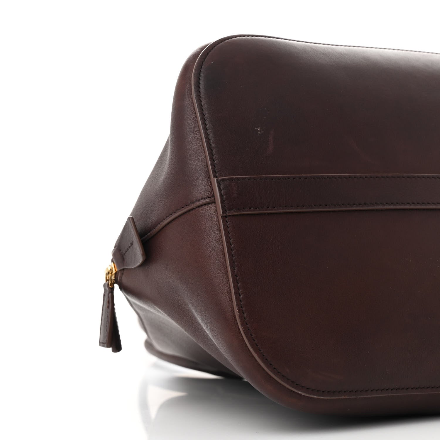 The Row Polished Saddle Calfskin Large Devon Bag Burgundy 8 of 11