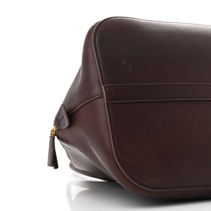 The Row Polished Saddle Calfskin Large Devon Bag Burgundy 8 of 11