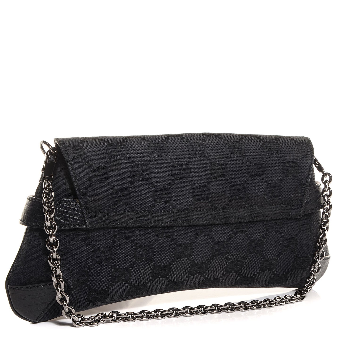 Monogram Horsebit Chain Clutch Black
