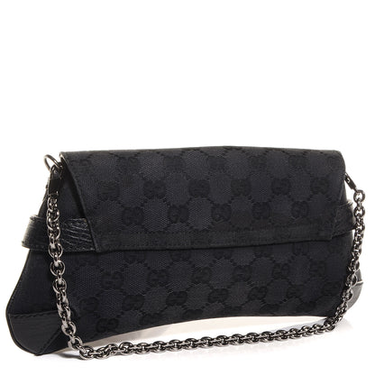 Gucci Monogram Horsebit Chain Clutch Black 3 of 7