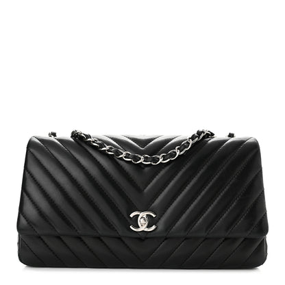 Chanel Lambskin Chevron Quilted Single Flap Black 1 of 10