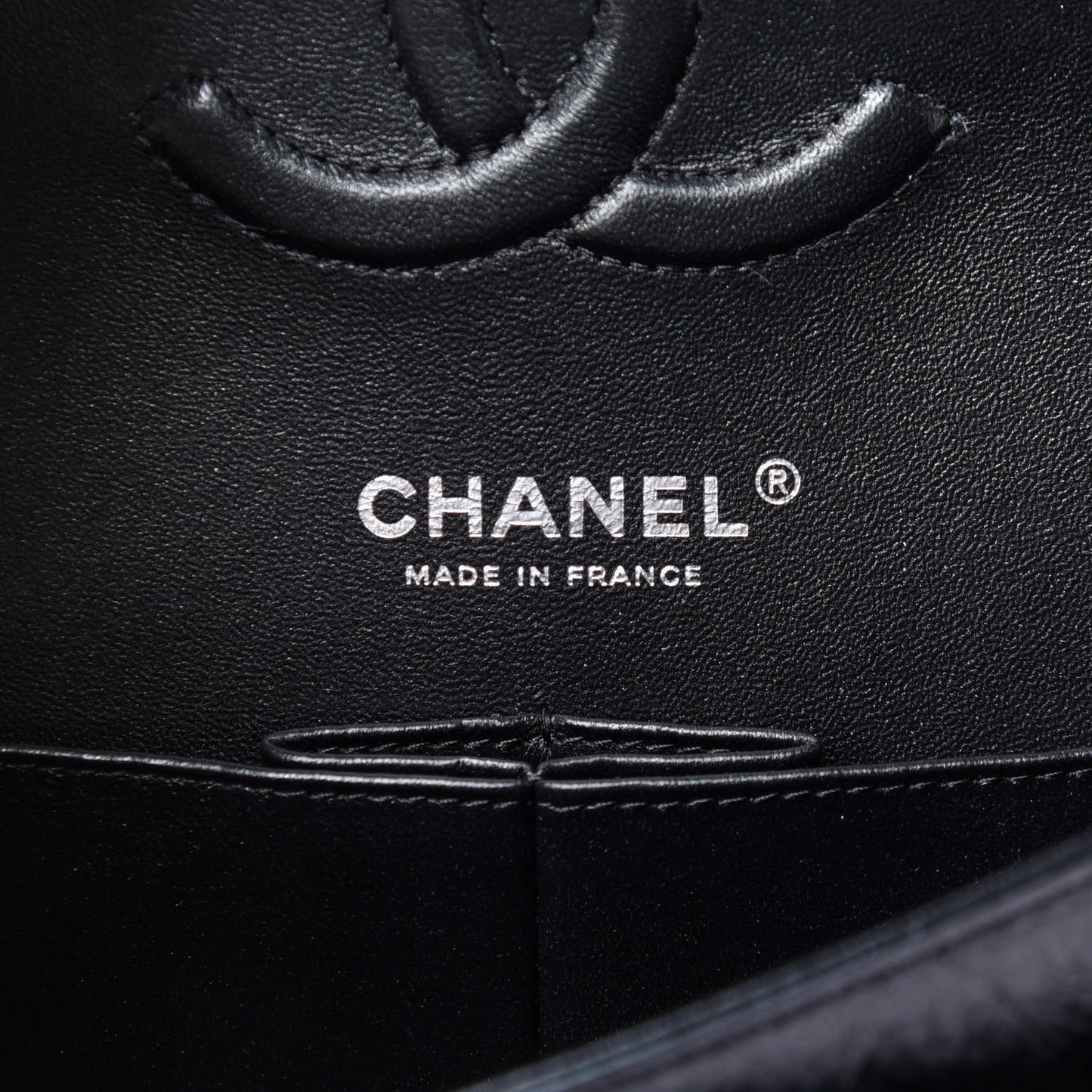 Iridescent Crumpled Calfskin Quilted Medium Double Flap Black
