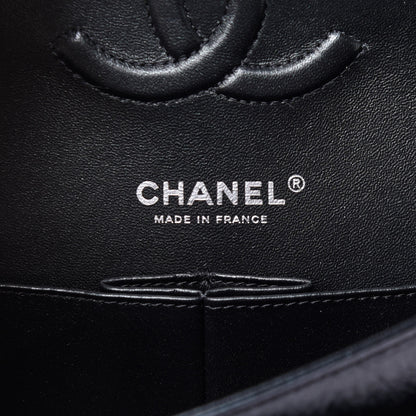 Chanel Iridescent Crumpled Calfskin Quilted Medium Double Flap Black 6 of 11