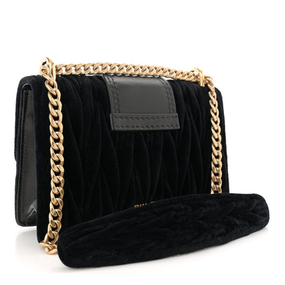 Miu Miu Velluto Crystal Embellished Shoulder Bag Black 3 of 12