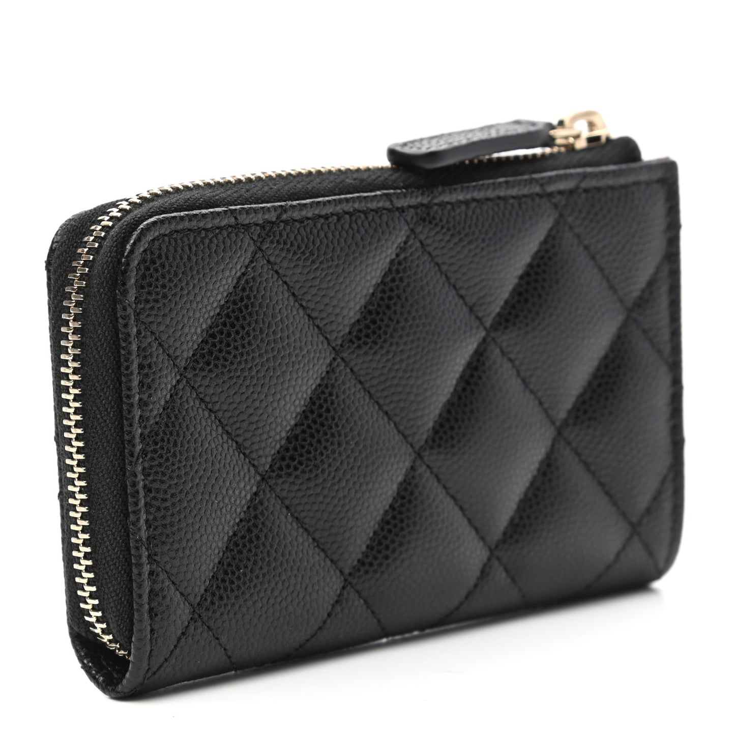 Caviar Quilted Key Holder Case Black