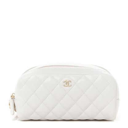 Chanel Caviar Quilted Toiletry Case With Chain Light Grey 1 of 12