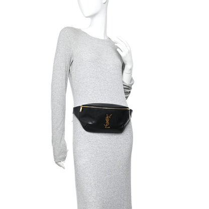 Saint Laurent Grain De Poudre Monogram Belt Bag Black 2 of 10
