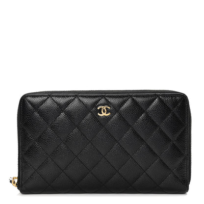 Chanel Caviar Quilted Large Zip Around Organizer Wallet Black 1 of 13