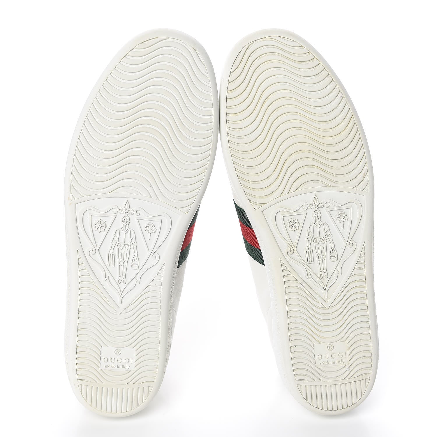 Gucci Calfskin Crocodile Web Womens Ace Sneakers 37.5 White Green 7 of 16