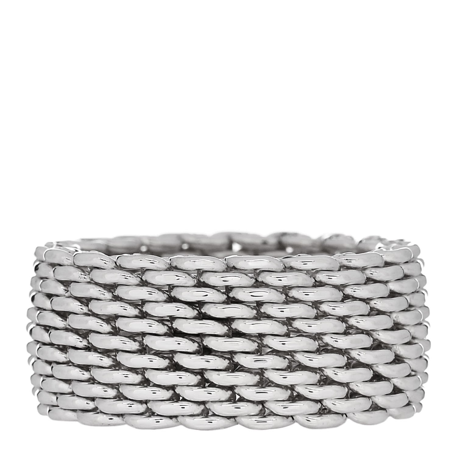 Tiffany Sterling Silver Somerset Mesh Ring 53 6.25 3 of 5