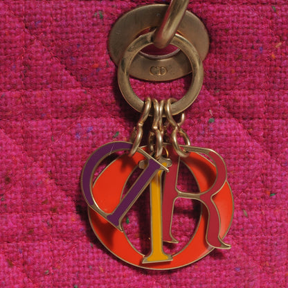 Christian Dior Tweed Cannage Medium Lady Dior Pink 6 of 10